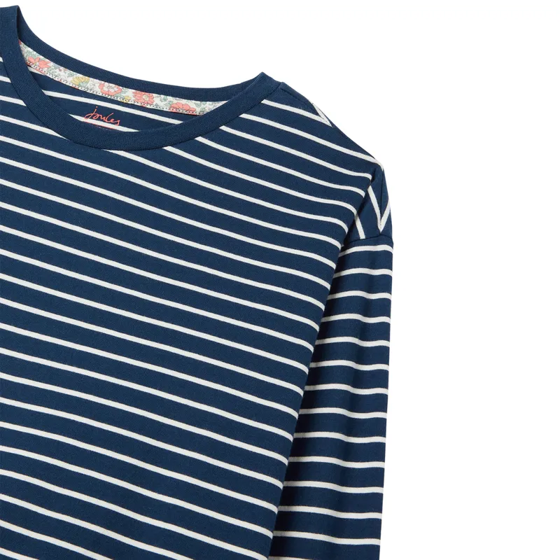 Joules Ava Long Sleeve Jersey T-Shirt - Navy Cream Stripe-2